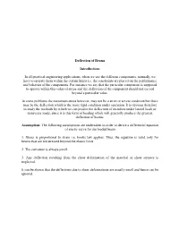 Deflection of Beams Introduction