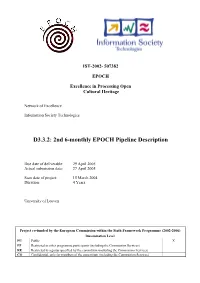 First 6-Monthly EPOCH Pipeline Description