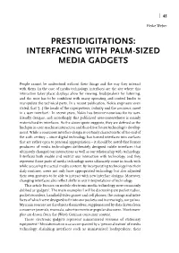Prestidigitations: Interfacing with Palm-Sized Media Gadgets