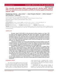 The Double Stranded RNA Analog Poly-IC Elicits Both Robust IFN-Λ Production and Oncolytic Activity in Human Gastrointestinal Cancer Cells