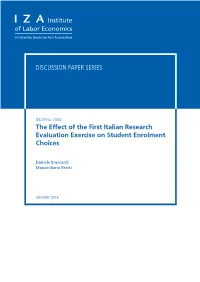The Effect of the First Italian Research Evaluation Exercise on Student Enrolment Choices