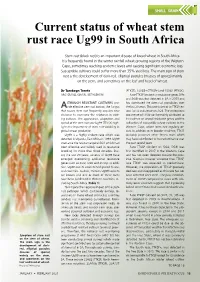 Current Status of Wheat Stem Rust Race Ug99 in South Africa