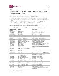 Evolutionary Trajectory for the Emergence of Novel Coronavirus SARS-Cov-2