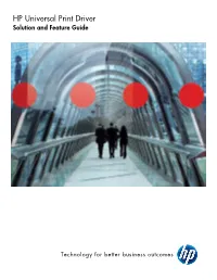 HP Universal Print Driver Solution and Feature Guide