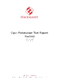 Keeweb Penetration Test Report