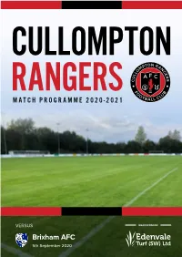 Match Programme 2020-2021