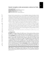 Semantic Homophily in Online Communication: Evidence from Twitter