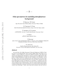 Solar Parameters for Modeling Interplanetary Background
