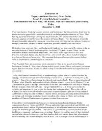 Testimony of Deputy Assistant Secretary Scott Busby