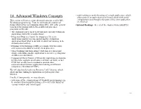 14. Advanced Windows Concepts
