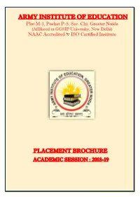 ARMY INSTITUTE of EDUCATION Plot M-1, Pocket P-5, Sec