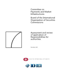 Assessment and Review of Application of Responsibilities for Authorities