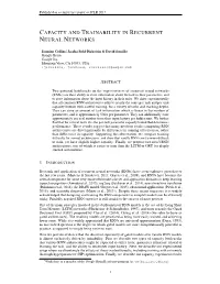 Capacity and Trainability in Recurrent Neural Networks