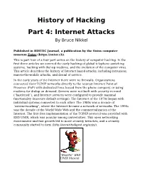 History of Hacking Part 4: Internet Attacks by Bruce Nikkel