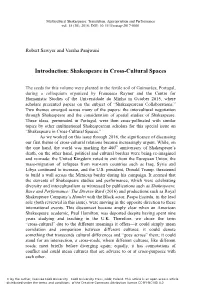 Introduction: Shakespeare in Cross-Cultural Spaces