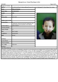 Missing Person - Period Wise Report (CIS) 26/02/2019 Page 1 of 50