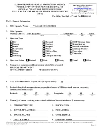 NOIS ENVIRONMENTAL PROTECTION AGENCY Input Forms in Word Format Are NOTICE of INTENT for NEW OR RENEWAL of Available Via Email