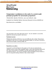 Temperature Oscillations in the Wall of a Cooled Multi Pulsejet Propeller For