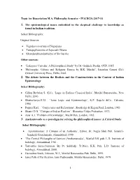 Topic for Dissertation MA Philosophy Semester