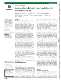 Untargeted Metabolomics Yields Insight Into ALS Disease Mechanisms