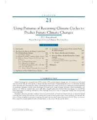 Using Patterns of Recurring Climate Cycles to Predict Future Climate Changes D.J