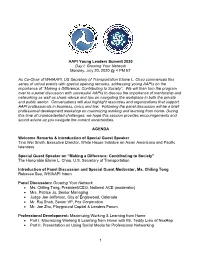1 AAPI Young Leaders Summit 2020 Day I: Growing Your Network Monday, July 20, 2020 @ 4 PM ET As Co-Chair of WHIAAPI, US Secretar