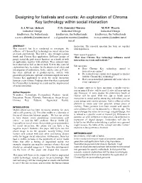 An Exploration of Chroma Key Technology Within Social Interaction S.A.M Van Alebeek C.D