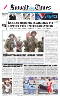 Barrak Rejects SUMMONS to Report for Interrogation
