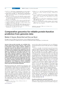 Comparative Genomics for Reliable Protein-Function Prediction from Genomic Data
