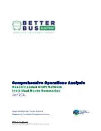 Comprehensive Operations Analysis Recommended Draft Network Individual Route Summaries June 2021