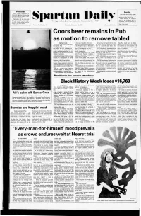 Coors Beer Remains in Pub As Motion to Remove Tabled by Pam Cronin It One Way Or Another," He Said