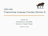 CSCI-344 Programming Language Concepts (Section 3)