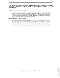 Integrating Thermodynamics and Fluid Mechanics Instruction: Practical Solutions to Issues of Consistency
