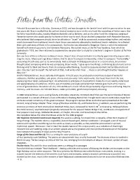 Notes from the Artistic Director