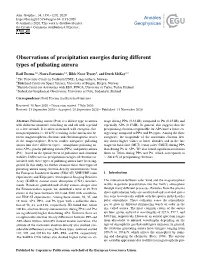 Observations of Precipitation Energies During Different Types of Pulsating Aurora