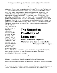 The Unspoken Possibility of Language