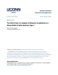 The USH2A Gene: an Analysis of Ultrasonic Vocalizations in a Mouse Model of Usher Syndrome Type 2