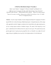 A Hail Size Distribution Impact Transducer