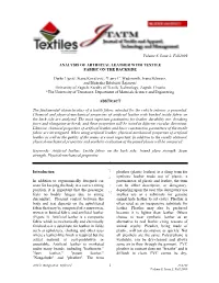 Analysis of Artificial Leather with Textile Fabric on the Backside