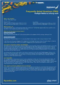 Frequently Asked Questions (FAQ) Proflight Ndola to Jo’Burg Route