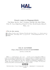 Generic Names in Magnaporthales Ning Zhang, Jing Luo, Amy Y
