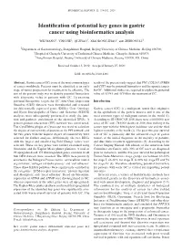 Identification of Potential Key Genes in Gastric Cancer Using Bioinformatics Analysis