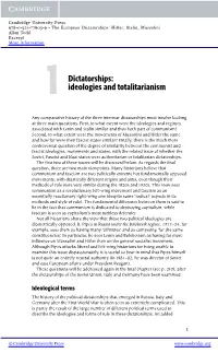 Ideologies and Totalitarianism