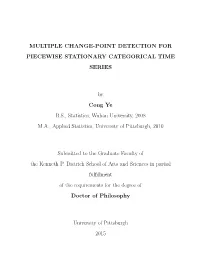 Multiple Change-Point Detection for Piecewise Stationary Categorical Time Series