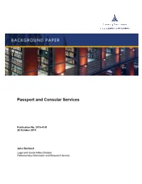 Passport and Consular Services