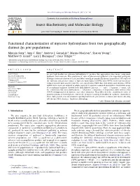 Functional Characterization of Myrcene Hydroxylases from Two Geographically Distinct Ips Pini Populations