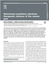 Ovsepian SV, O'leary VB, Hoschl C. Mainstream Psychiatry Reinstates