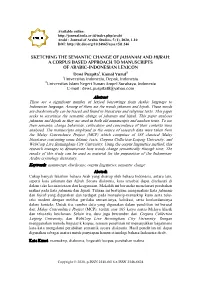 Sketching the Semantic Change of Jahanam and Hijrah: a Corpus Based Approach to Manuscripts of Arabic-Indonesian Lexicon