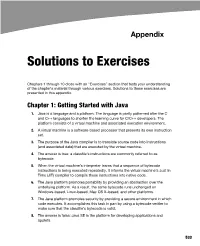 Solutions to Exercises