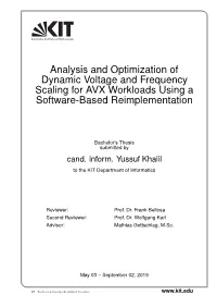 Analysis and Optimization of Dynamic Voltage and Frequency Scaling for AVX Workloads Using a Software-Based Reimplementation